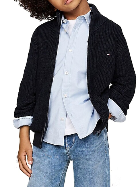 TOMMY HILFIGER TH KIDS Pullover mit durchgehendem Reißverschluss Wüstenhimmel - Kinderpullover