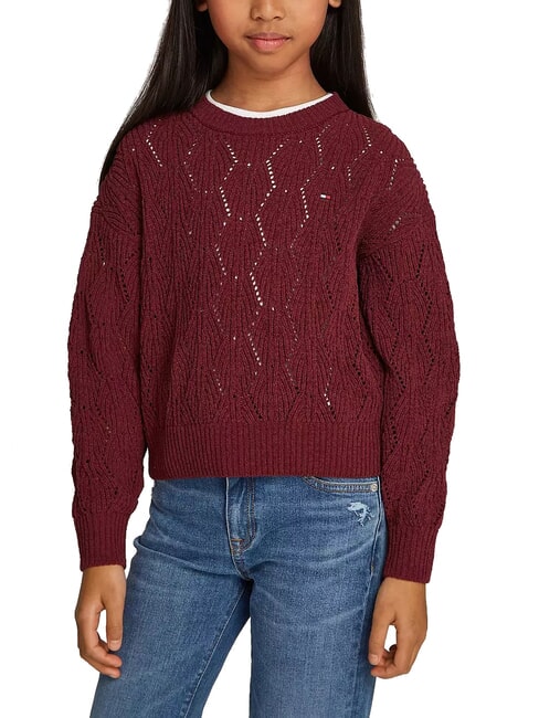 TOMMY HILFIGER TH KIDS Pullover mit Rundhalsausschnitt tiefrot - Kinderpullover