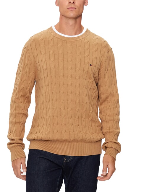 TOMMY HILFIGER TH  Pullover mit Rundhalsausschnitt Safari-Leinwand - Herrenpullover