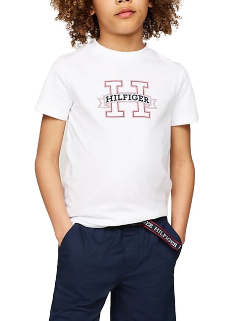 TOMMY HILFIGER TH KIDS Kurzärmeliges Baumwoll-T-Shirt Weiß - Kinder-T-Shirt