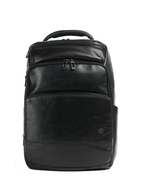 PIQUADRO W136 14" Laptop-Rucksack aus Leder Schwarz - PC-Rucksäcke