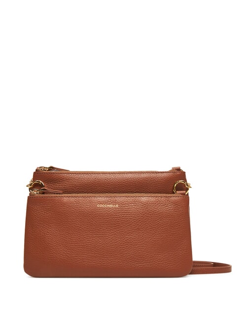 COCCINELLE YVONNE Umhängetasche aus Leder Cognac - Damentaschen