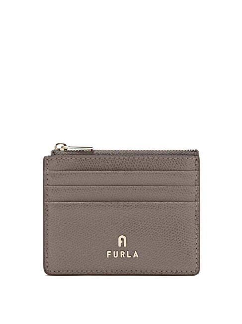 FURLA CAMELIA Kartenetui/Geldbörse aus Leder urbanes Grau - Brieftaschen Damen