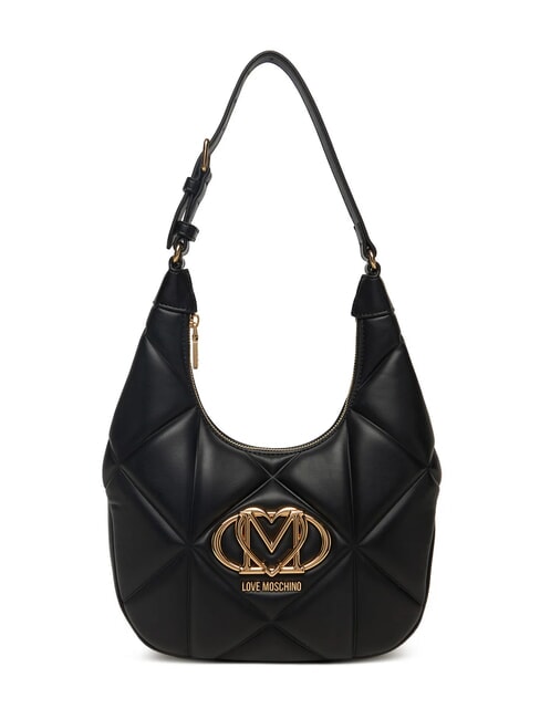 LOVE MOSCHINO EMBOSSED Hobo-Umhängetasche Schwarz - Damentaschen