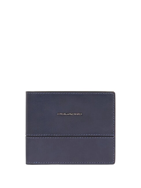PIQUADRO W136 Geldbörse aus Leder Blau - Brieftaschen Herren