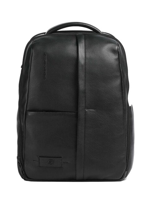 PIQUADRO RUSSEL 14" Laptop-Rucksack aus Leder Schwarz - PC-Rucksäcke