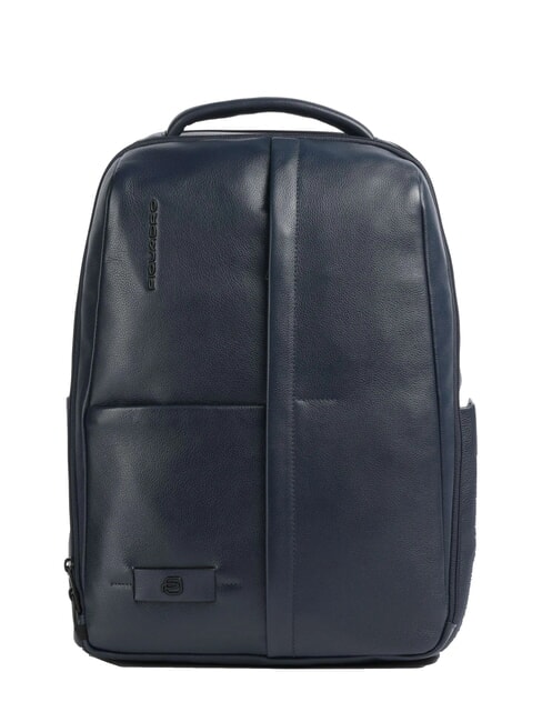 PIQUADRO RUSSEL 14" Laptop-Rucksack aus Leder Blau - PC-Rucksäcke