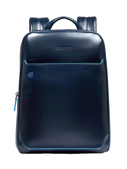 PIQUADRO BLUE SQUARE 14" Laptop-Rucksack aus Leder Blau - PC-Rucksäcke