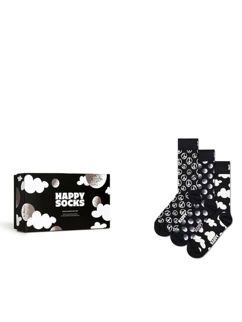 HAPPY SOCKS BLACK AND WHITE Geschenkset mit 3 Paar Socken Schwarz - Herrensocken/Herrenstrümpfe