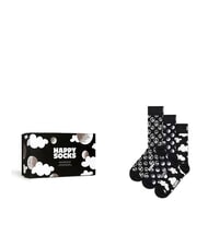 HAPPY SOCKS BLACK AND WHITE Geschenkset mit 3 Paar Socken - Herrensocken/Herrenstrümpfe