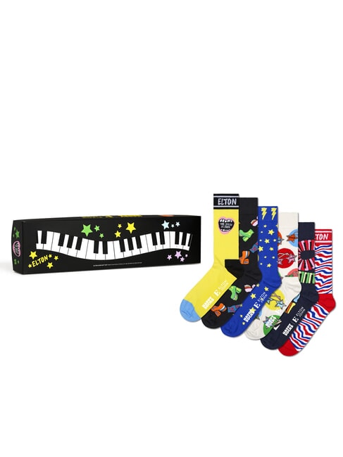 HAPPY SOCKS ELTON JOHN Geschenkset mit 6 Paar Socken Gelb - Herrensocken/Herrenstrümpfe