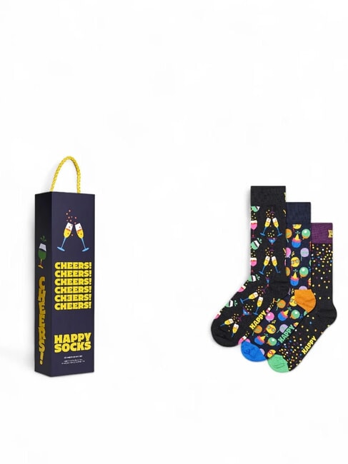 HAPPY SOCKS CELEBRATIONS Geschenkset mit 3 Paar Socken Schwarz - Herrensocken/Herrenstrümpfe