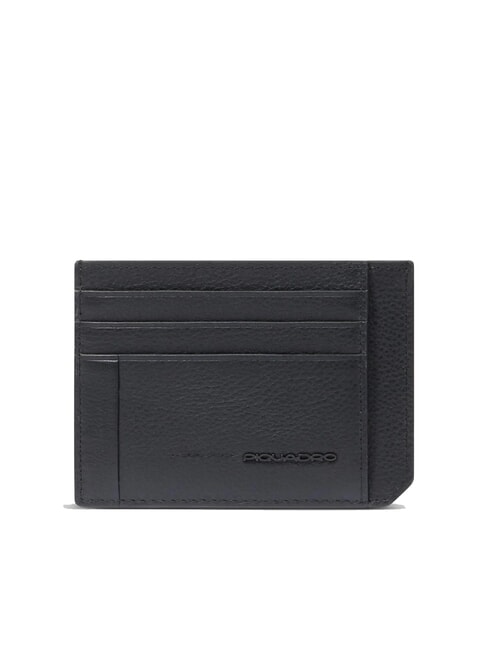 PIQUADRO W137 Flaches Kreditkartenetui aus Leder Schwarz - Brieftaschen Herren