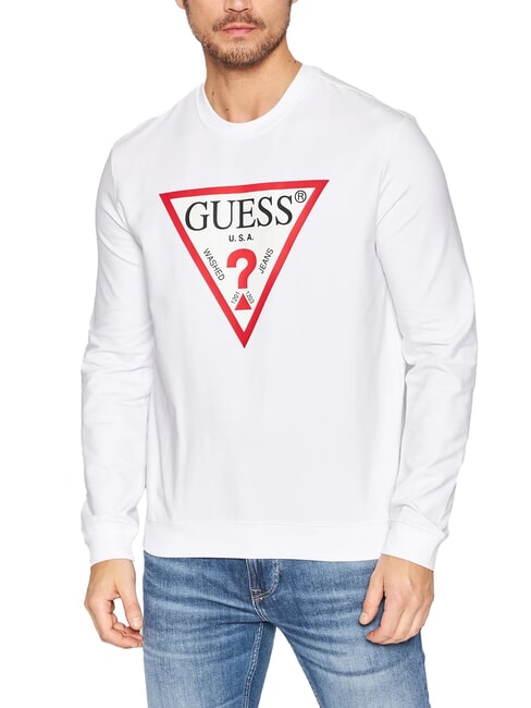 GUESS AUDLEY Sweatshirt mit Dreieck-Logo purweiß - Sweatshirts Herren