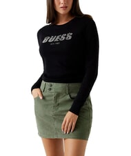 GUESS REYNA LOGO Rundhalspullover mit Applikationen - Damenpullover