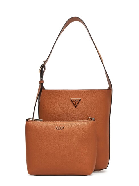 GUESS MERIDIAN 2 Beuteltasche mit Beutel COGNAC - Damentaschen