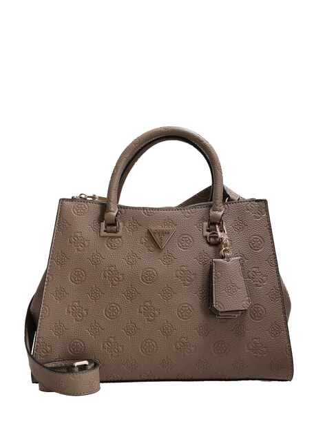 GUESS CRESIDIA II Handtasche mit Schultergurt Logo in dunklem Taupe - Damentaschen