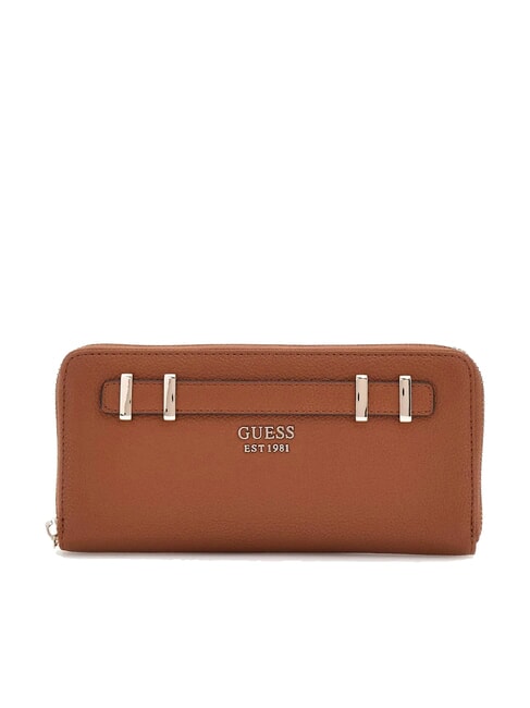 GUESS GREGORIA Große Geldbörse mit Rundum-Reißverschluss und Handgelenksschlaufe COGNAC - Brieftaschen Damen