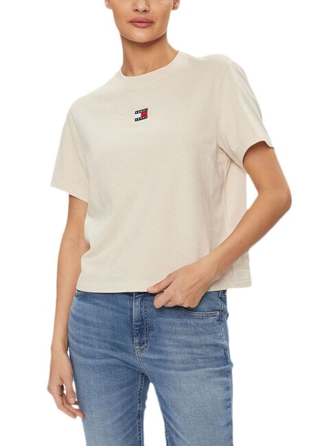 TOMMY HILFIGER TH JEANS MINI FLAG Kurzarm-T-Shirt Zeitungspapier - T-Shirts und Tops für Damen