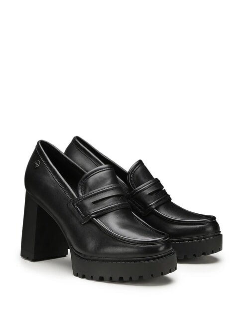 CULT JAGGER 4107 Loafer aus Leder mit hohem Absatz Schwarz - Damenschuhe