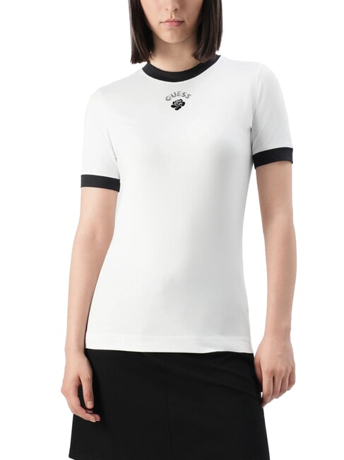 GUESS MINI ROSE Slim Fit Kurzarm-T-Shirt purweiß - T-Shirts und Tops für Damen