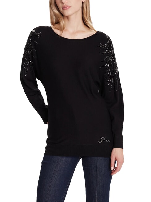 GUESS BAT SLEEVE LORETTA Pullover mit U-Boot-Ausschnitt und lockerer Passform jetbla - Damenpullover