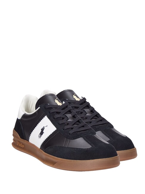 RALPH LAUREN HERITAGE AERA Leder-Sneakers Schwarz-Weiss - Herrenschuhe