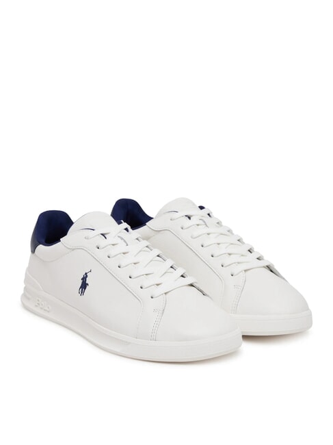 RALPH LAUREN HERITAGE COURT 2 Leder-Sneakers Deckwash weiß/marineblau - Herrenschuhe