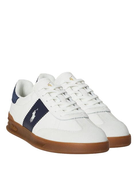 RALPH LAUREN HERITAGE AERA Leder-Sneakers cremeweiß/marineblau - Herrenschuhe