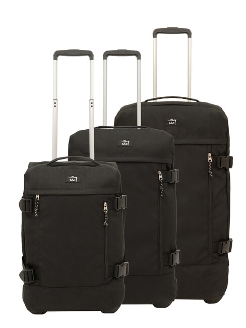LESAC GLOBETROTTER 2 3er-Set Trolleys: Kabine+mittel+groß Schwarz - Trolleyset