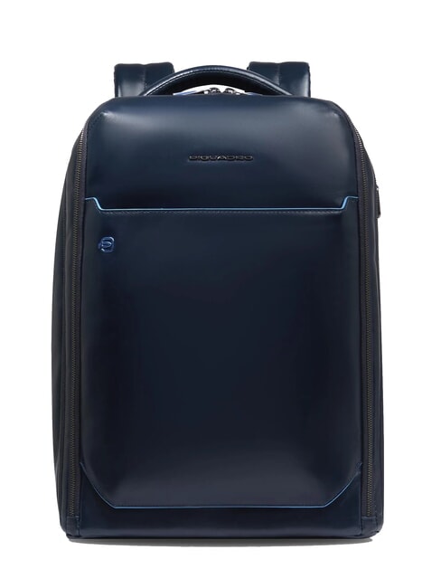 PIQUADRO BLUE SQUARE Fast-Check-Lederrucksack für 15,6"-Laptop Blau - PC-Rucksäcke