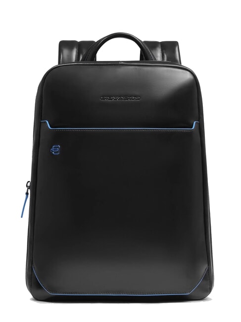 PIQUADRO BLUE SQUARE 14" Laptop-Rucksack aus Leder Schwarz - PC-Rucksäcke