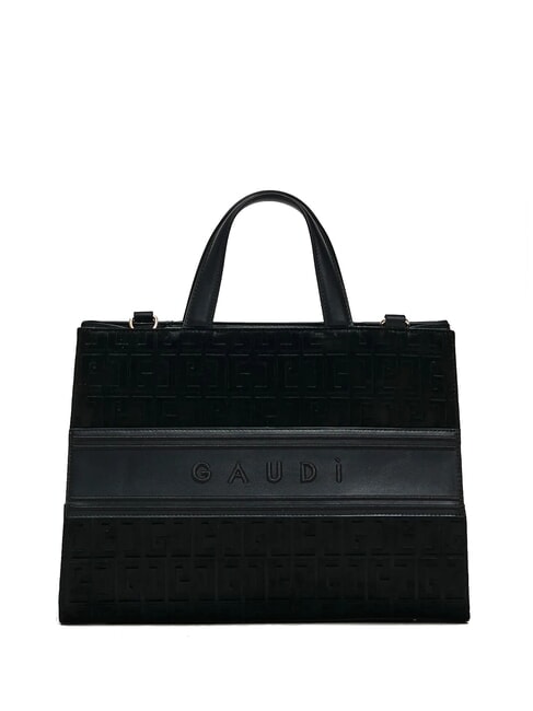 GAUDÌ ADA VELUR L Handtasche mit Samteinsätzen SCHWARZ - Damentaschen