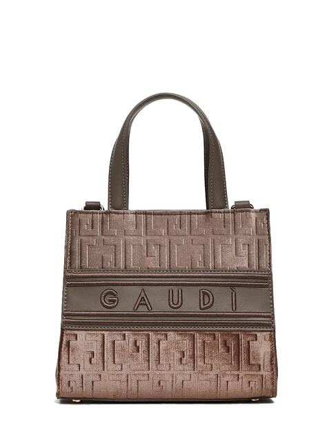 GAUDÌ ADA VELUR S Kleine Tasche mit Samteinsätzen Taupe - Damentaschen