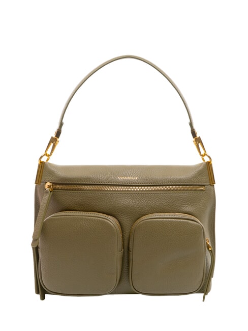 COCCINELLE HYLE Mittelgroße Ledertasche mit Doppelfunktion Lorbeergrün - Damentaschen