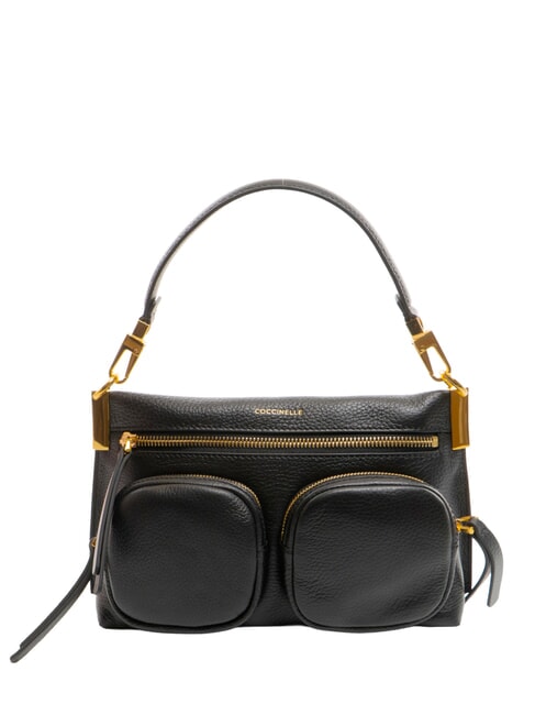 COCCINELLE HYLE Kleine Ledertasche mit doppeltem Verwendungszweck Schwarz - Damentaschen