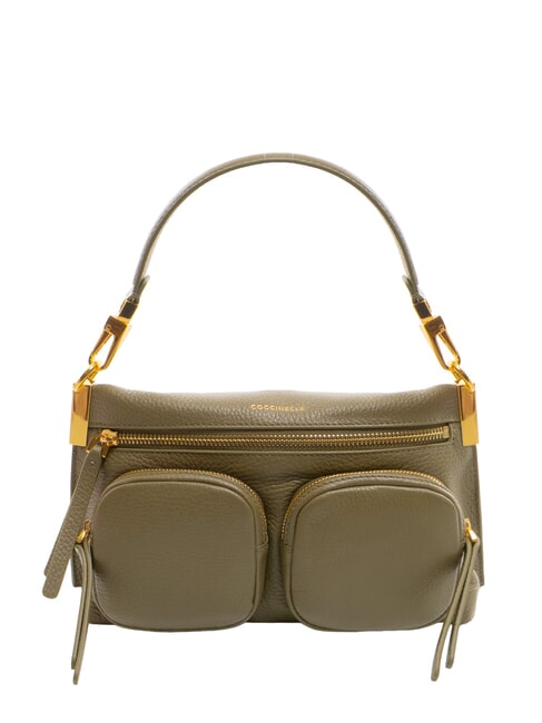 COCCINELLE HYLE Kleine Ledertasche mit doppeltem Verwendungszweck Lorbeergrün - Damentaschen
