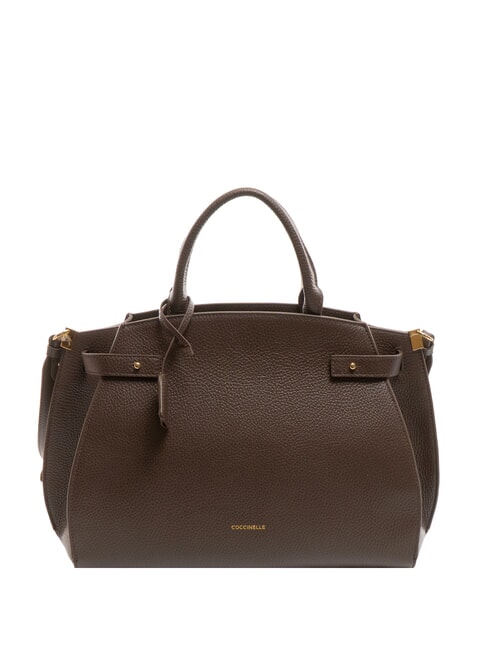 COCCINELLE KLICHE Lederhandtasche mit Schultergurt brauner Fondant - Damentaschen