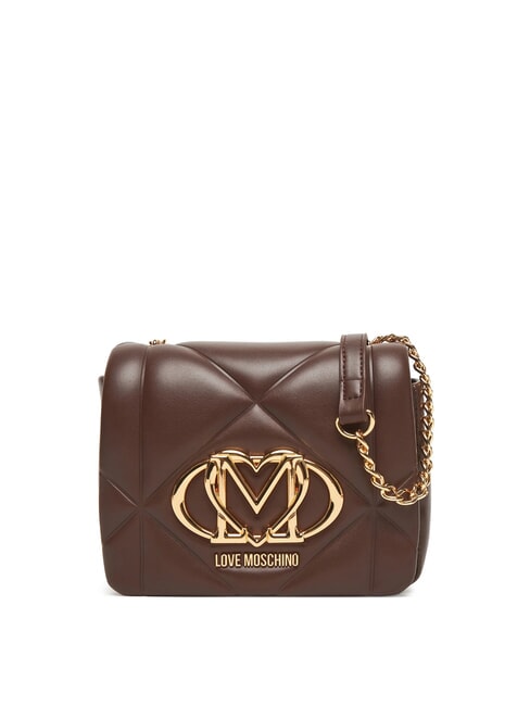 LOVE MOSCHINO EMBOSSED Mini-Umhängetasche Schokolade - Damentaschen