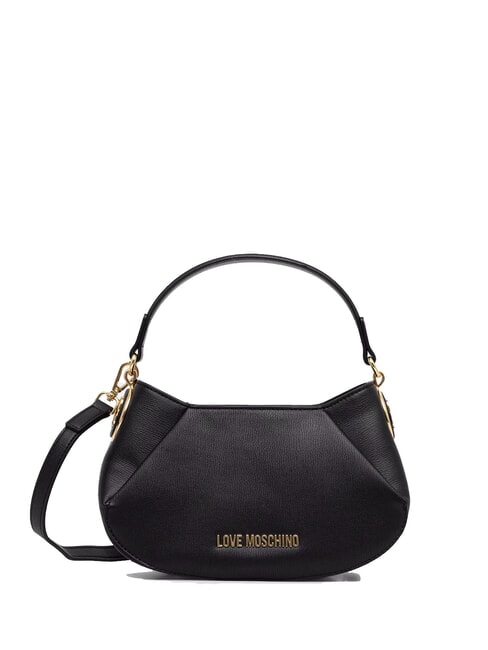 LOVE MOSCHINO CHUNKY TAB Kleine Handtasche mit Schultergurt Schwarz - Damentaschen