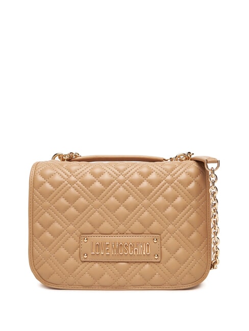 LOVE MOSCHINO QUILTED Umhängetasche mit Doppelfunktion Beige - Damentaschen
