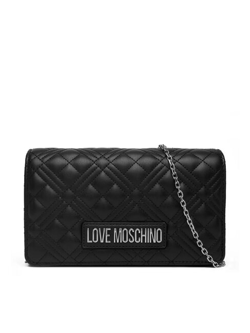 LOVE MOSCHINO SMART DAILY Clutch mit Metall-Schultergurt Schwarz Schwarz - Damentaschen