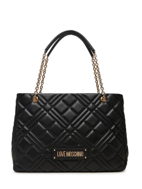 LOVE MOSCHINO QUILTED Einkaufstasche mit Kettengriffen Schwarz - Damentaschen