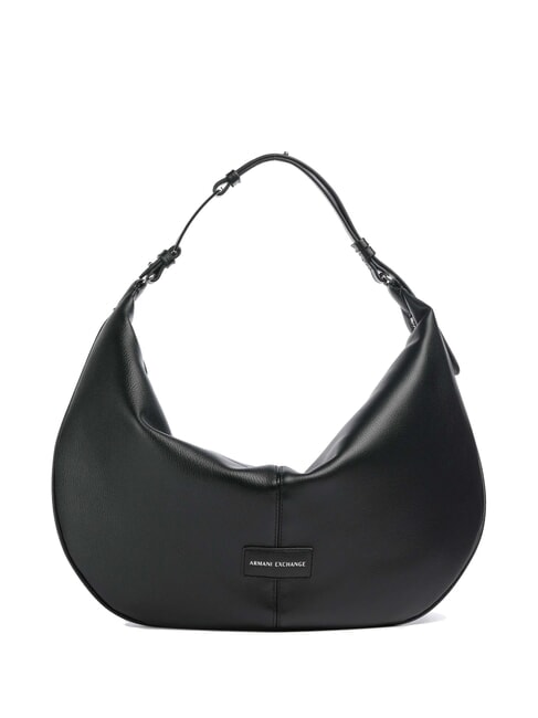 ARMANI EXCHANGE LIZ PEBBLE Große Hobo-Umhängetasche Schwarz - Damentaschen