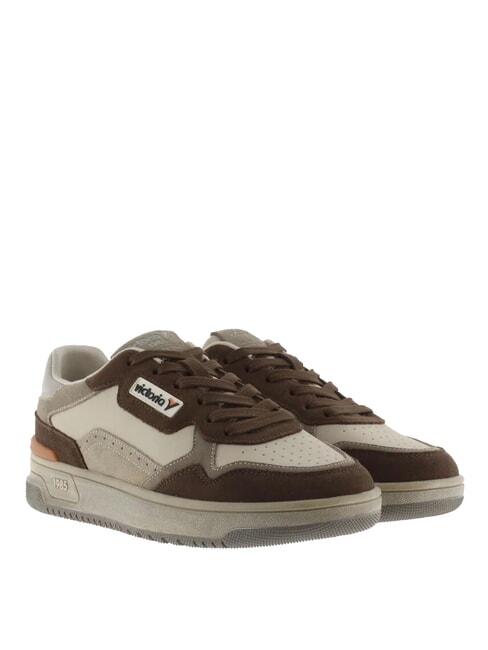 VICTORIA C80-URBAN Ledersneaker mit Vintage-Logo Taupe - Damenschuhe