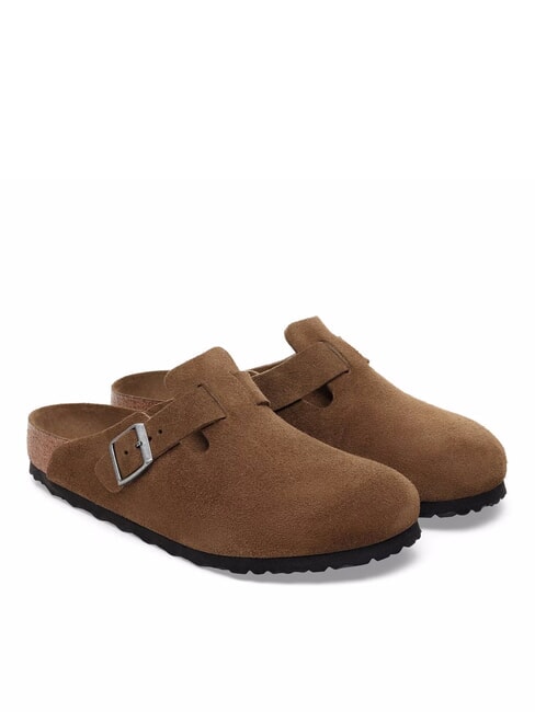 BIRKENSTOCK BOSTON Slipper aus Wildleder dunkler Tee - Schuhe Unisex