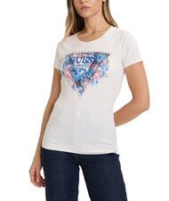 GUESS SS CN PEONY TRIANGLE Kurzarm-T-Shirt mit Aufdruck - T-Shirts und Tops f&uuml;r Damen
