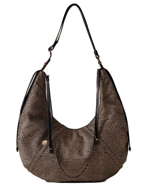 BORBONESE FOLD Schultertasche OP / NATUR / SCHWARZ - Damentaschen