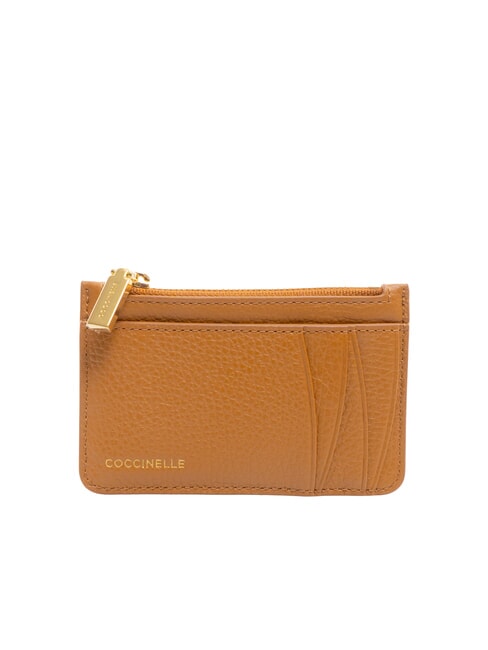 COCCINELLE ROUNDED PRINTED Flaches Kartenetui aus Leder mit Reißverschluss CUIR - Brieftaschen Damen