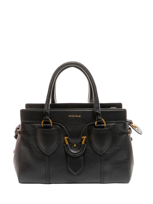 COCCINELLE YORK Handtasche aus gehämmertem Leder Schwarz - Damentaschen